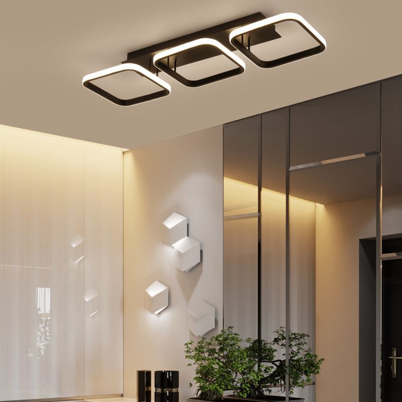 Geometric Semi Flush Mount Light Fixture Contemporary Acrylic Ceiling Mounted Fixture for Hallway