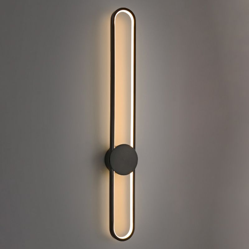Nordic Style Brass Wall Light Linear Single Light LED Wall Sconce for Living Room