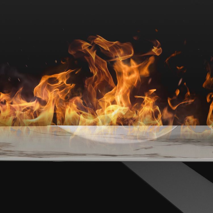 Modern Style Sintered Stone Dining Table with Standard Height Table and Black Pedestal Base