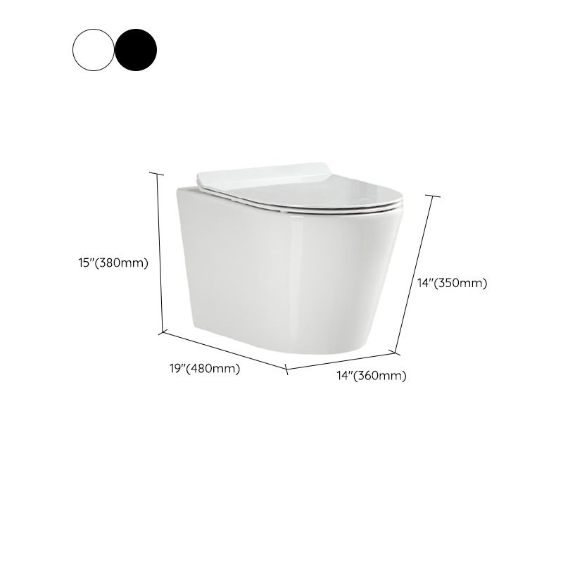 Wall Mount Flush Toilet One-Piece Toilet Contemporary Porcelain Toilet