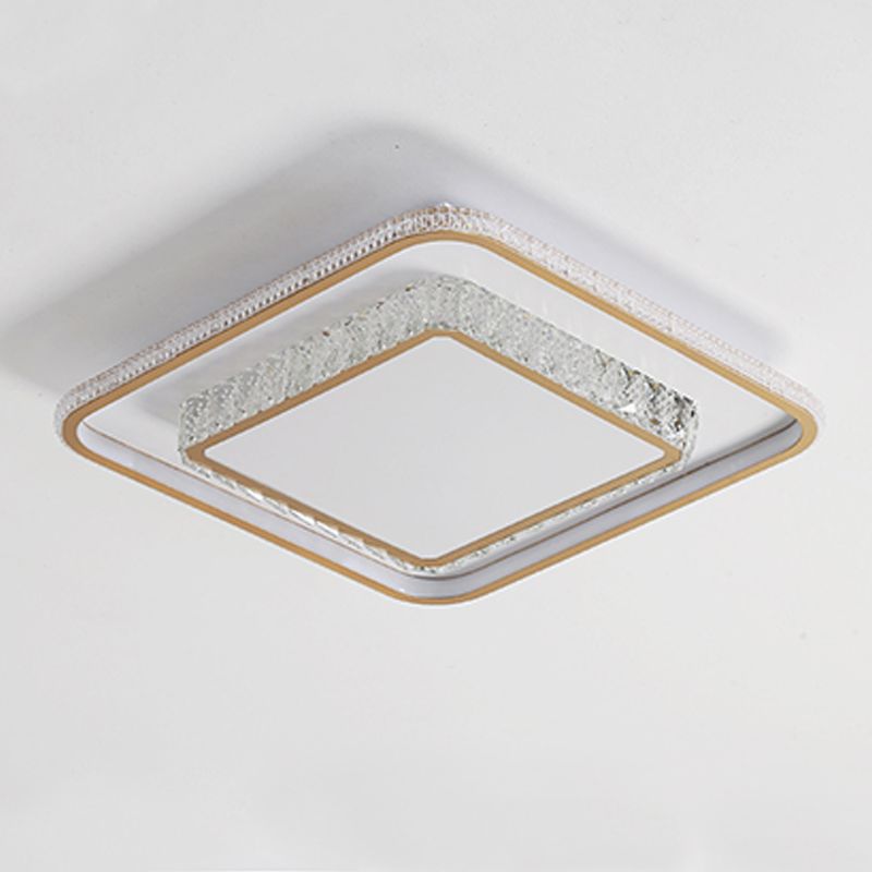 Geometry Shape Crystal Ceiling Lamp Modern Acrylic 2 Lights Flush Mount for Living Room