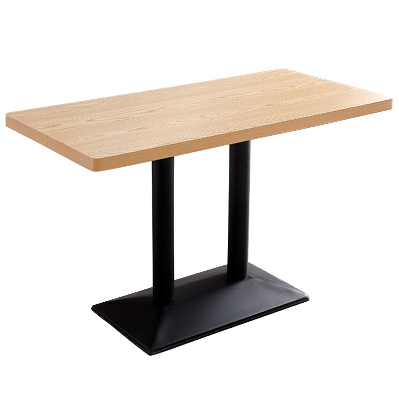 Metal Contemporary Dining Table Wood Top Table for Dining Room