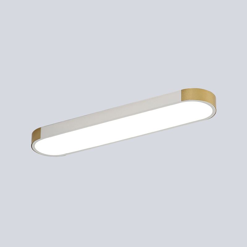 Minimalistische LED-inbouwlamp met metalen kap Wit en goud/zwart en goud Slanke rechthoekige inbouwlamp