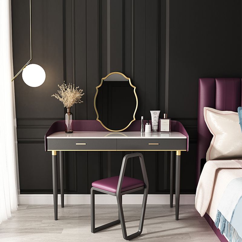 33.8" Height 2 Drawers Makeup Vanity Table Desk Vanity for Bedroom