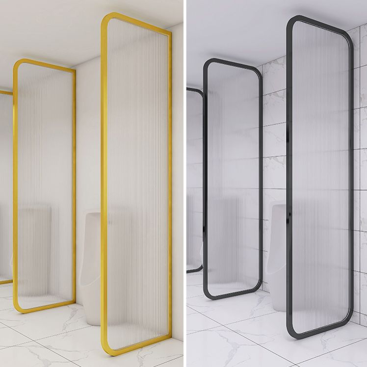 Black and Gold Fixed Glass Panel Framed Single Fixed Bath Fixed Panel