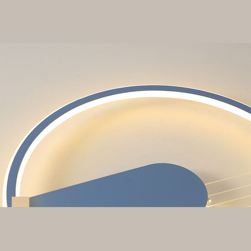 Lampe encastrée ultra fine bleue, plafonnier LED minimaliste en acrylique pour salon