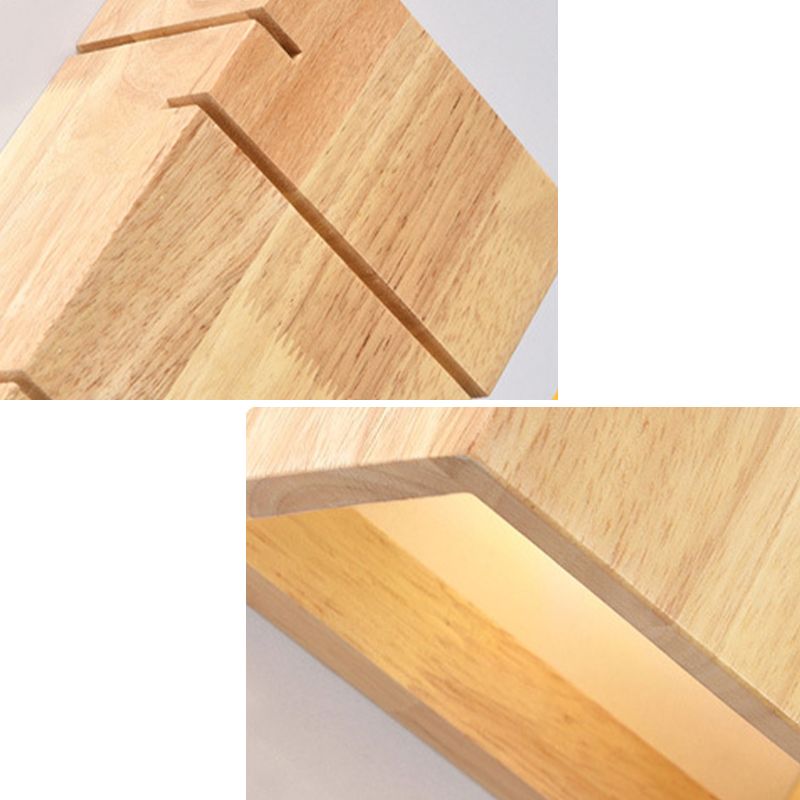 Modernism Beige Finish Single Wall Mounted Sconce LED Wall Light with Wood