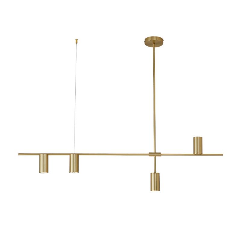 Multiple-Light Cylinder Island Pendant Modern Metal Island Lighting