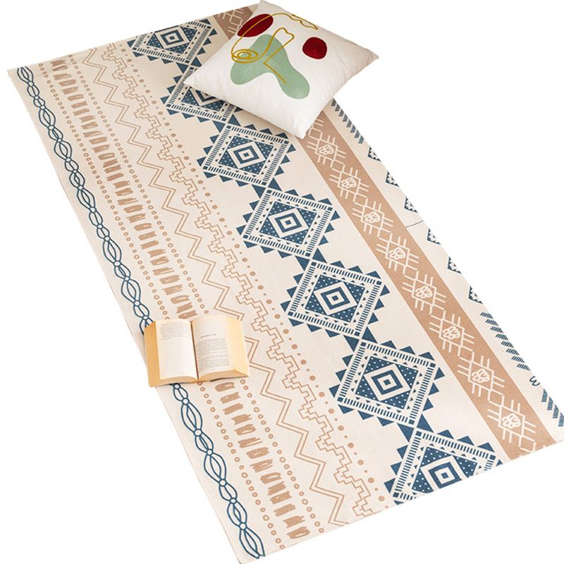 Southwestern Bedroom Rug Multi Color Tribal Pattern Area Rug Cotton Blend Machine Washable Stain-Resistant Carpet