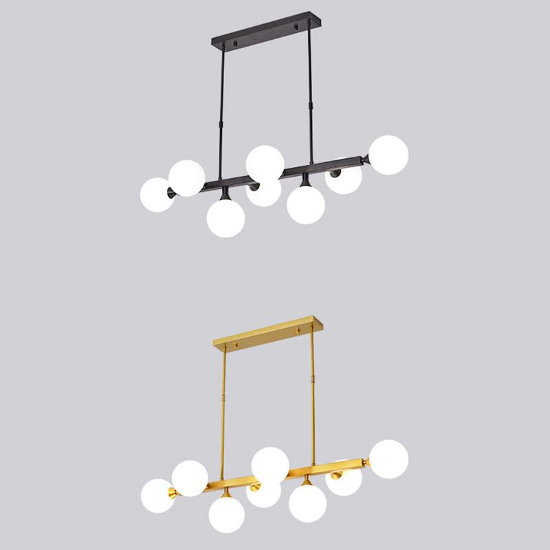 Opaline Glass Molecular Island Lighting Postmodern Style Suspension Light for Dining Room