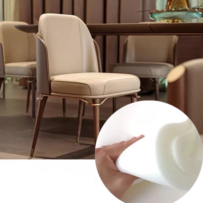 Restaurante moderno Parsons Silla lateral Silla de comedor de cuero con patas de nogal
