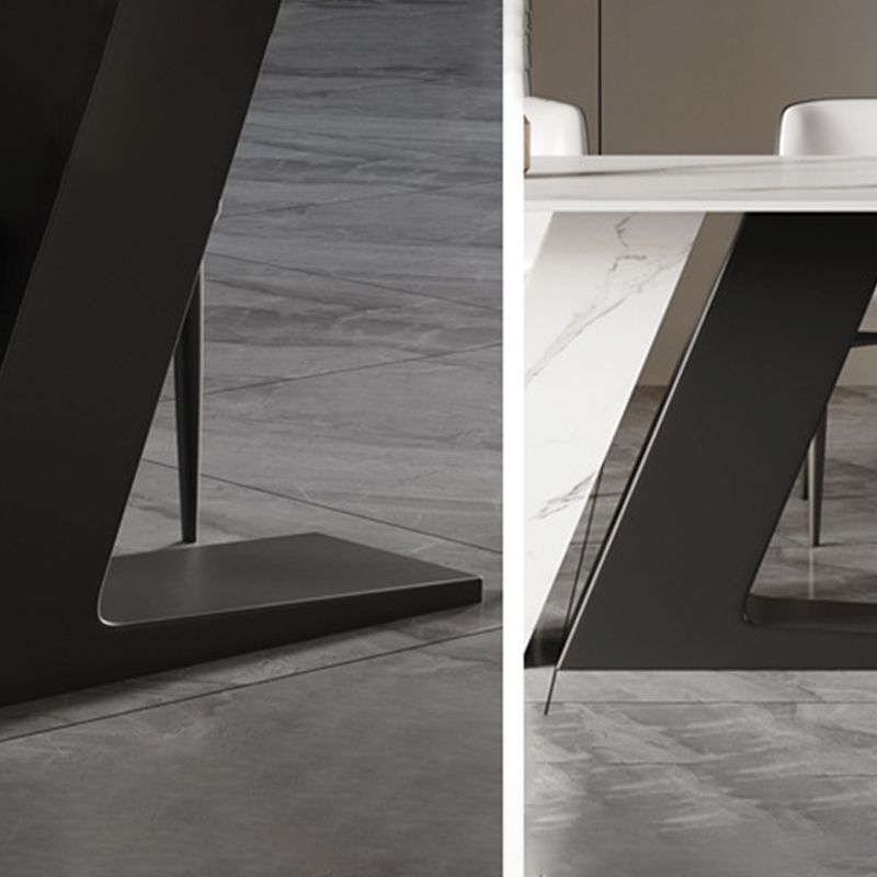 Modern Style Sintered Stone Dining Table Set Rectangle 1/2/5/7 Pieces Dining Set