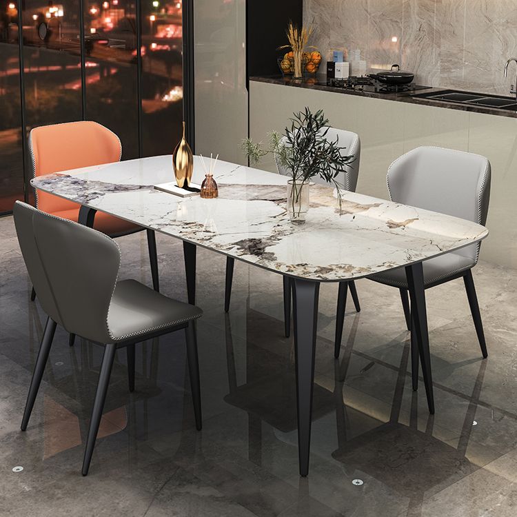 Modern Style Set 1/4/5/7 Pcs with Rectangle Dining Table and Wingback Chairs