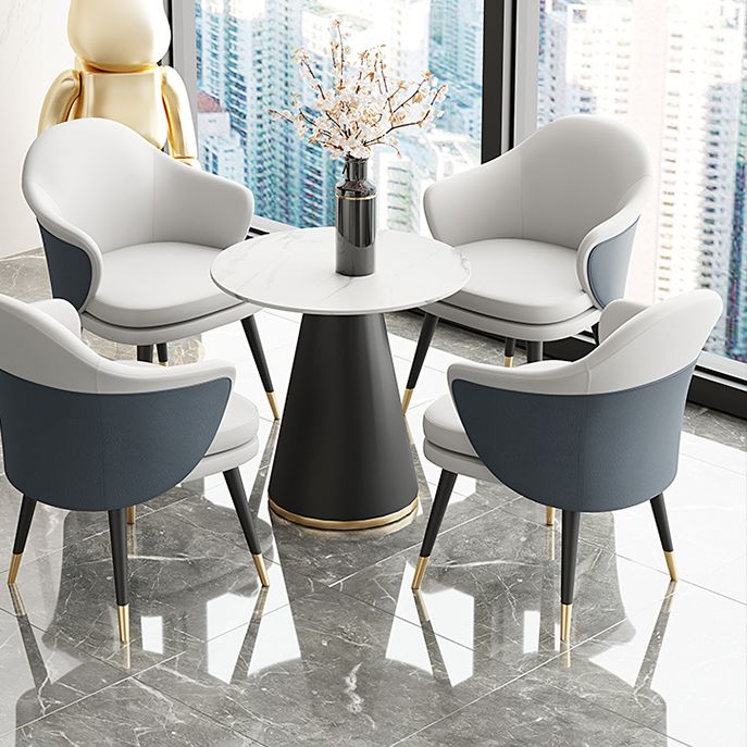 Nordic Style Metal Dining Room Chair Arm Upholstered Side Chair for Restaurant Use