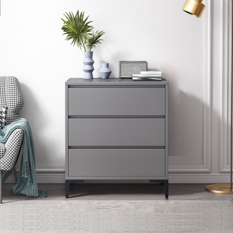 Contemporary Storage Chest Engineered Wood Bedroom Chest in Gray with Drawers