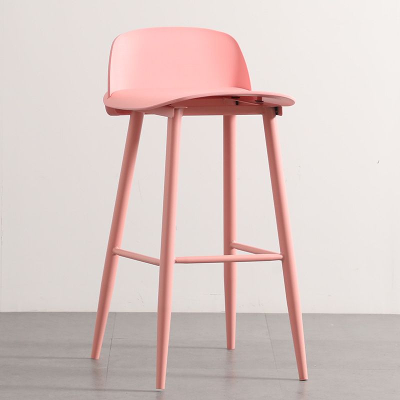 Scandinavian Plastic Barstool Plastic Furniture with Metal Legs in Matte Finish