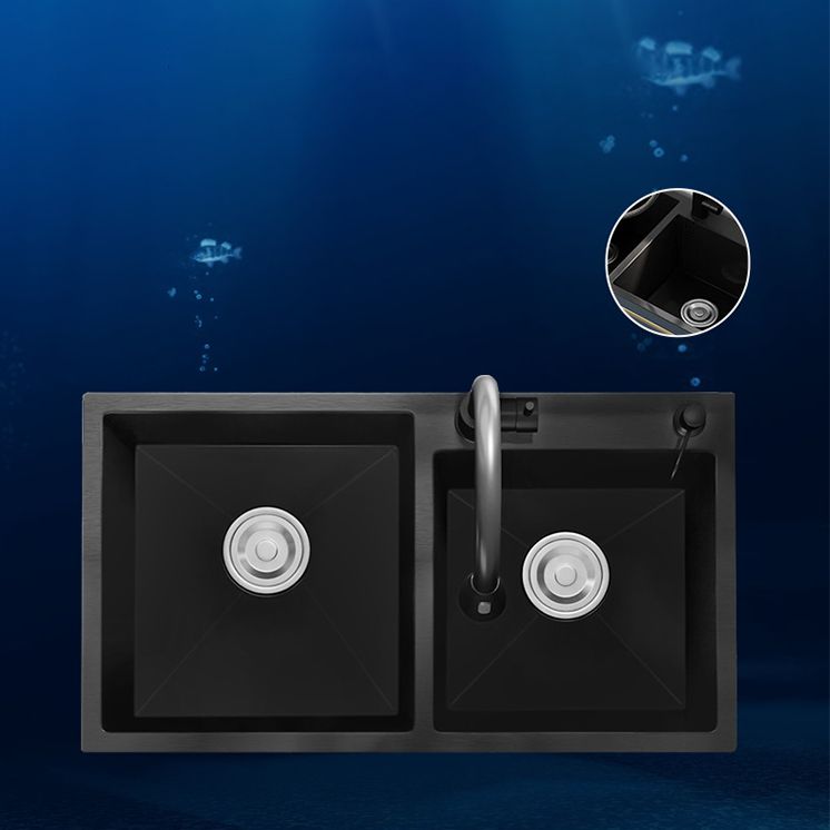 Modern Style Kitchen Sink Stainless Steel All-in-one Kitchen Sink with Drain Strainer Kit