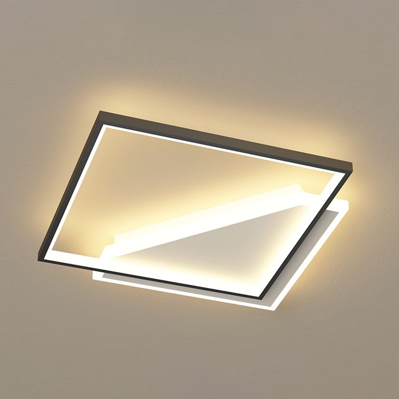 Luz del techo geométrico de la luz del techo de la luz moderna 2 luces de montaje del montaje en negro