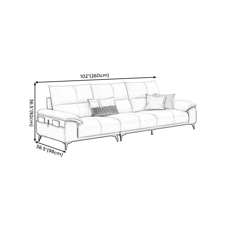 Genuine Leather High Back Pillow Top Arm Sofa and Sectional with Storage