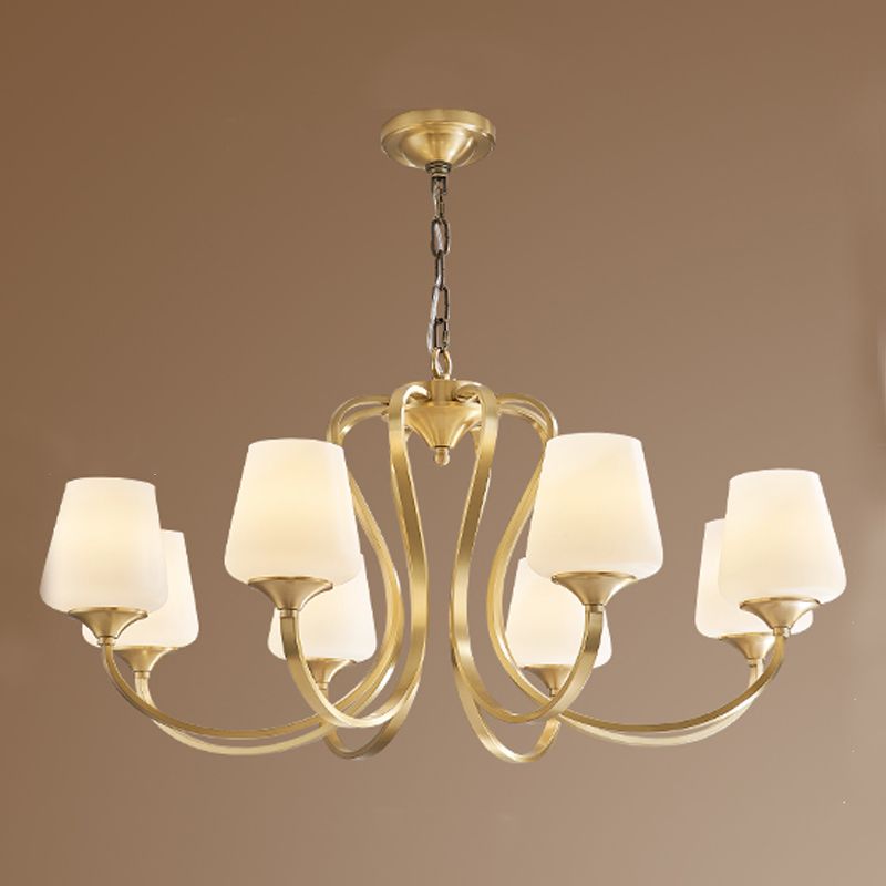 Jar-Shaped Pendant Lights Modern Glass Pendant Chandelier in Gold