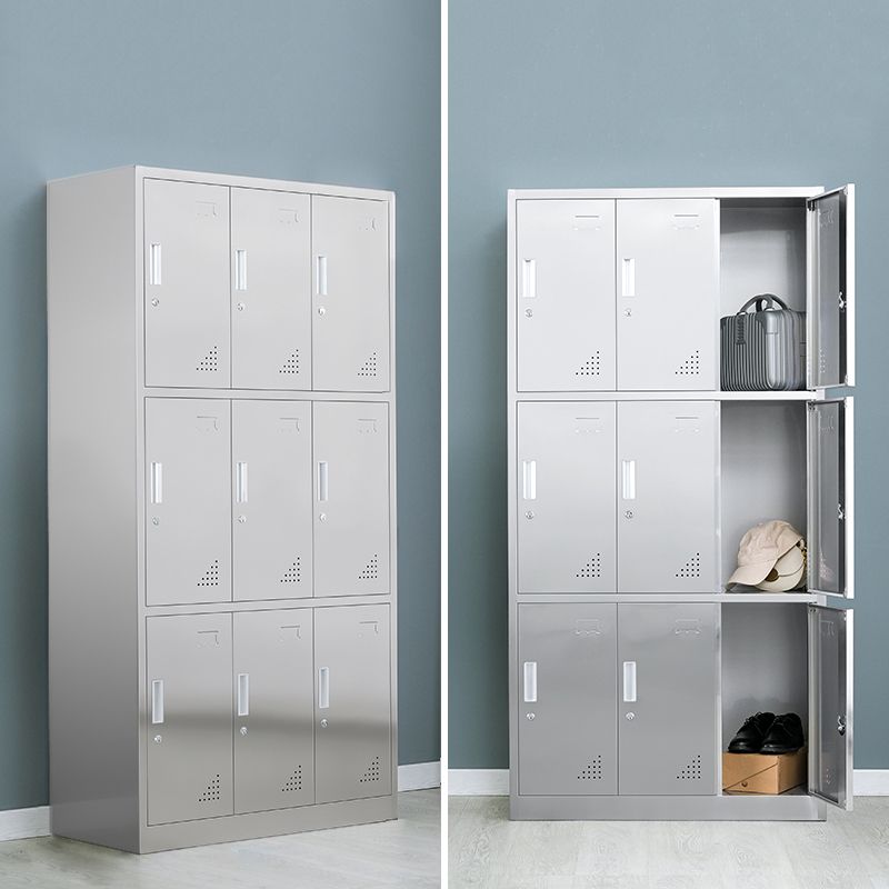 Metal Industrial Cabinet with Hinged Door Gray Steel Storage Cabinet for Bathroom