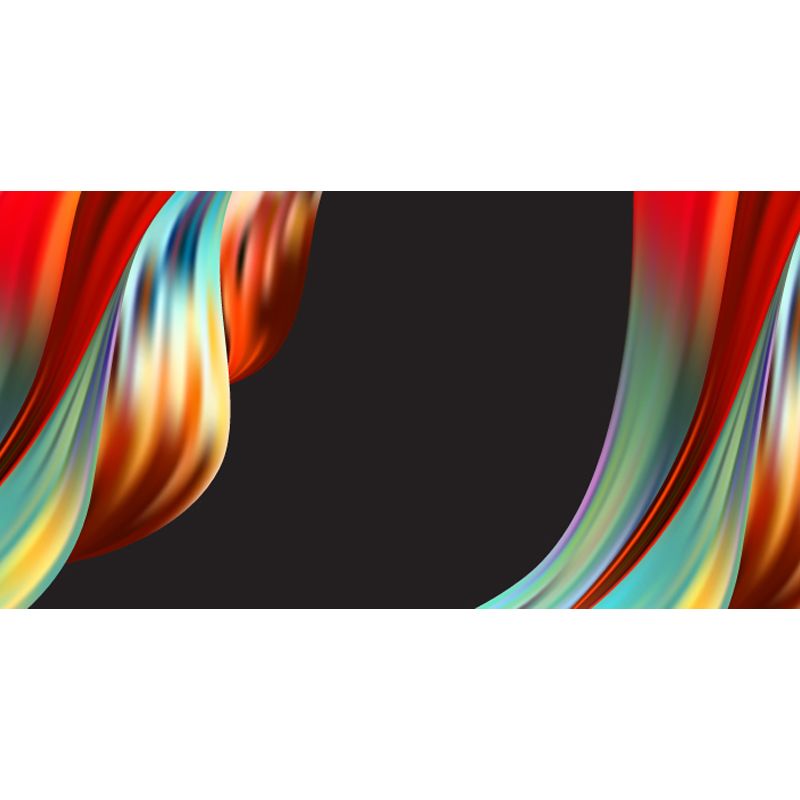 Curvy Ribbons Mural Wallpaper Dark Color Modernist Wall Covering for Accent Wall