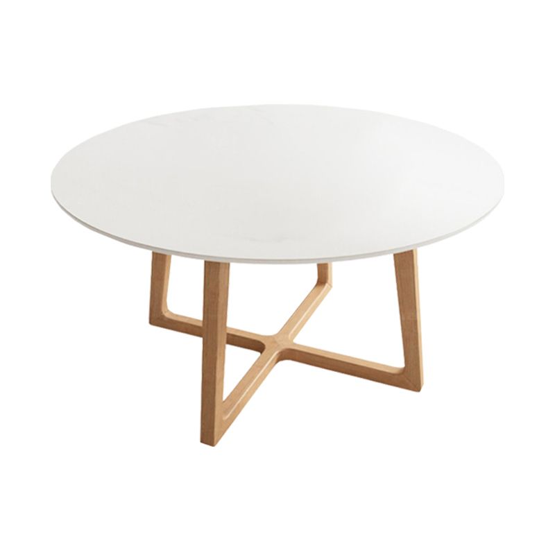 Contemporary Dining Set 1/2/5/7 Pcs Round Dining Table and Chairs with Solid Wood Frame