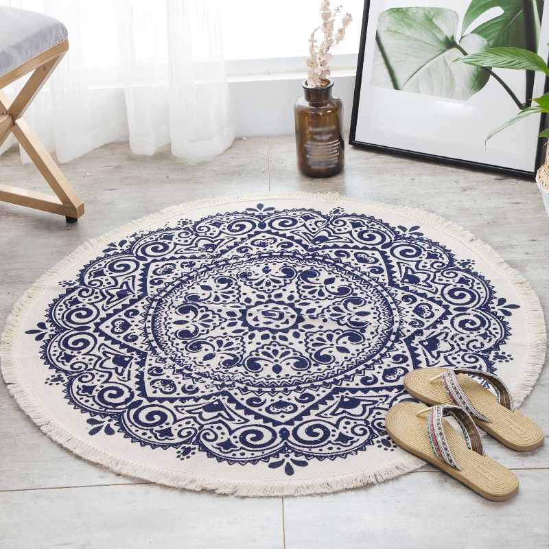 Tapis imprimé marocain Tribal Tribal Mutli Coton Coton Rapis Pet Anim Friendly Responsage résistant à la tache
