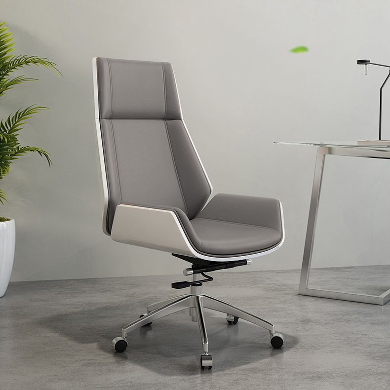 Chrome Metal Frame Modern Desk Chair with High Back Armless Executive Office Chair