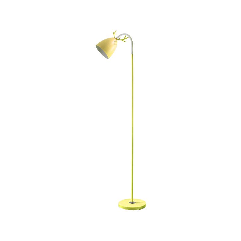 Macharoon arc tromba tonno pavimento luce metallizzata a bulbo singolo soggiorno in piedi con design di corna in nero/bianco/rosa