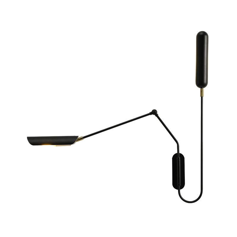 Black Tubular Wall Mounted Lamp Vintage Metal 2-Light Living Room Wall Light Fixture
