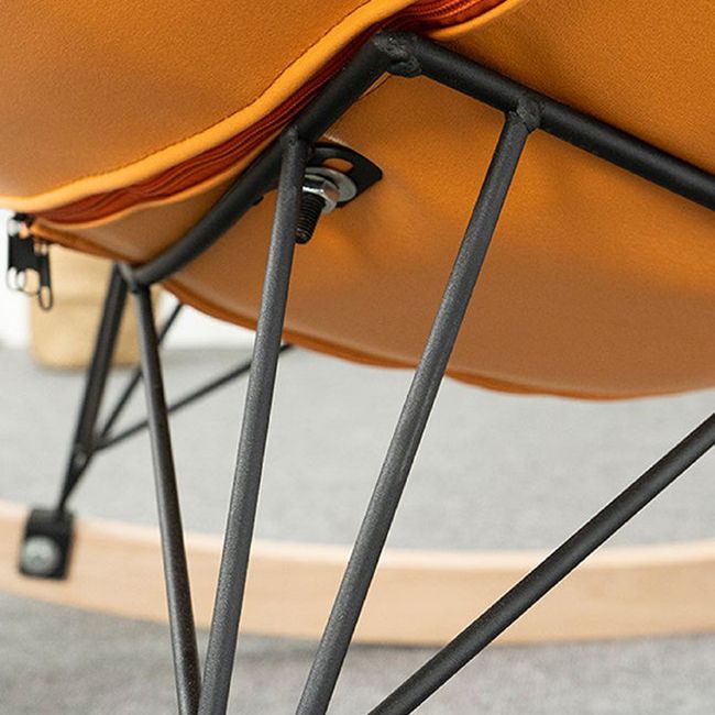Modern Upholstered Rocker Chair Metal Frame Dirt Resistant Rocker Chair with Ottoman