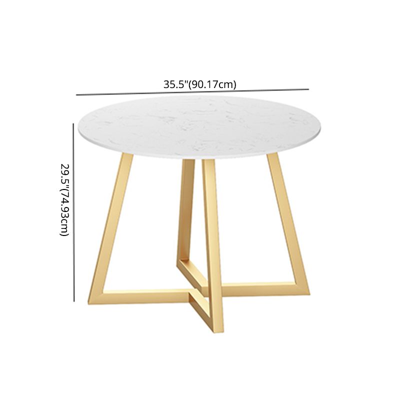 Traditional Faux Marble Top Dining Set with Gold Metallic Legs for Dining Furniture