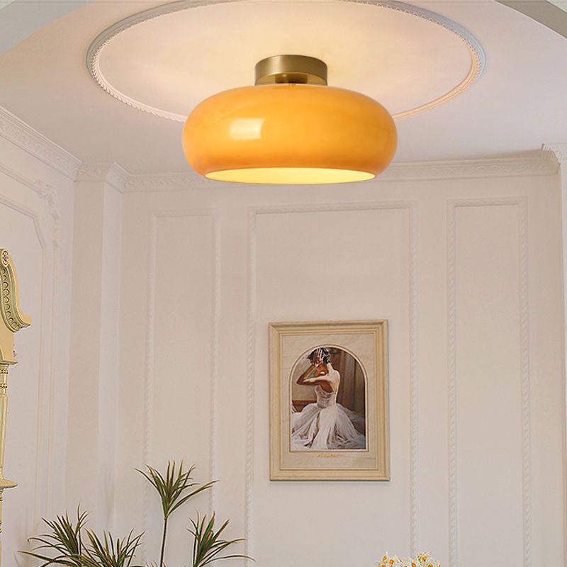 Nordic Ceiling Light Dome Flush Mount Ceiling Light Fixture with Glass Shade