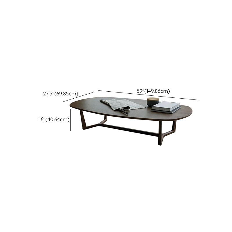 Contemporary Trestle Coffee Table Solid Wood Coffee Cocktail Table