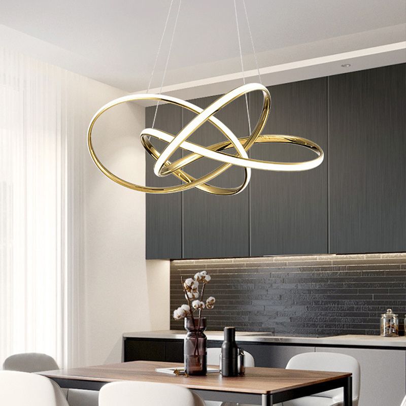 Modern Chandelier Light Fixtures Twist 1-Light Suspension Pendant Lamps for Living Room