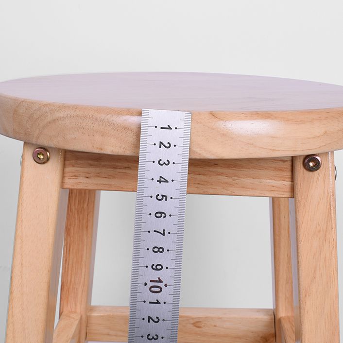 Modern Armless Backless Counter Stool Wood Bar Stool with Footrest