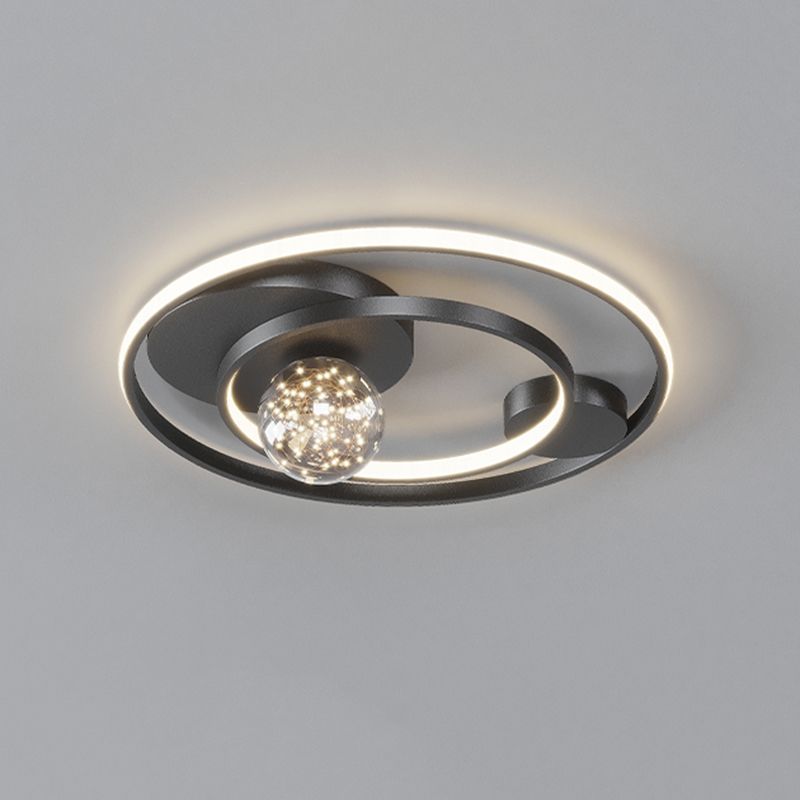 Contemporary 1-Light LED Flush Ceiling Light Metal Circle Ceiling Light Fixture for Bedroom