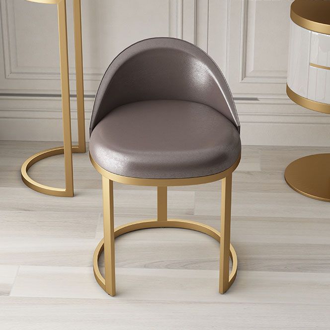 Glam Metal Dining Room Chair Armless Upholstered Dining Chairs for Restaurant Use