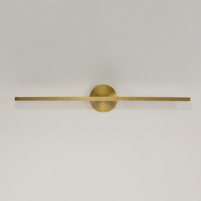 1 Light Linear Shape Wall Mount Light Fixture Modern Wall Mounted Lighting in Gold Fixture
