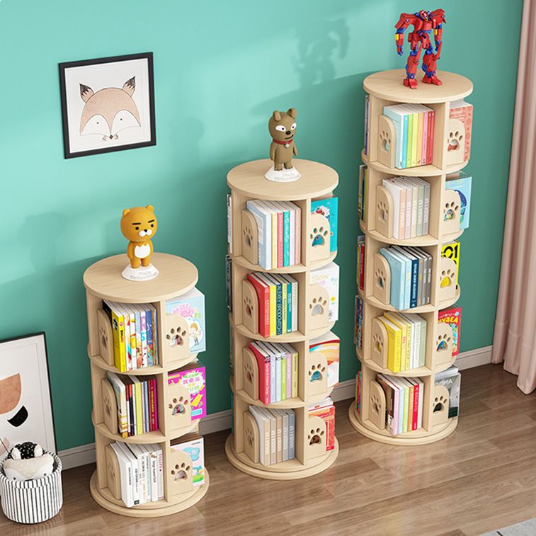 Contemporary Style Bookshelf Natural Solid Wood Bookcase for Home Office