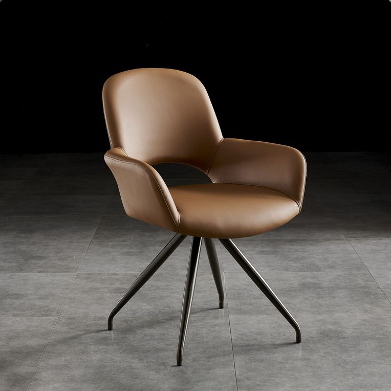 El cuero del estilo minimalista que cena las sillas abre la silla lateral tapizada que cena con la parte posterior