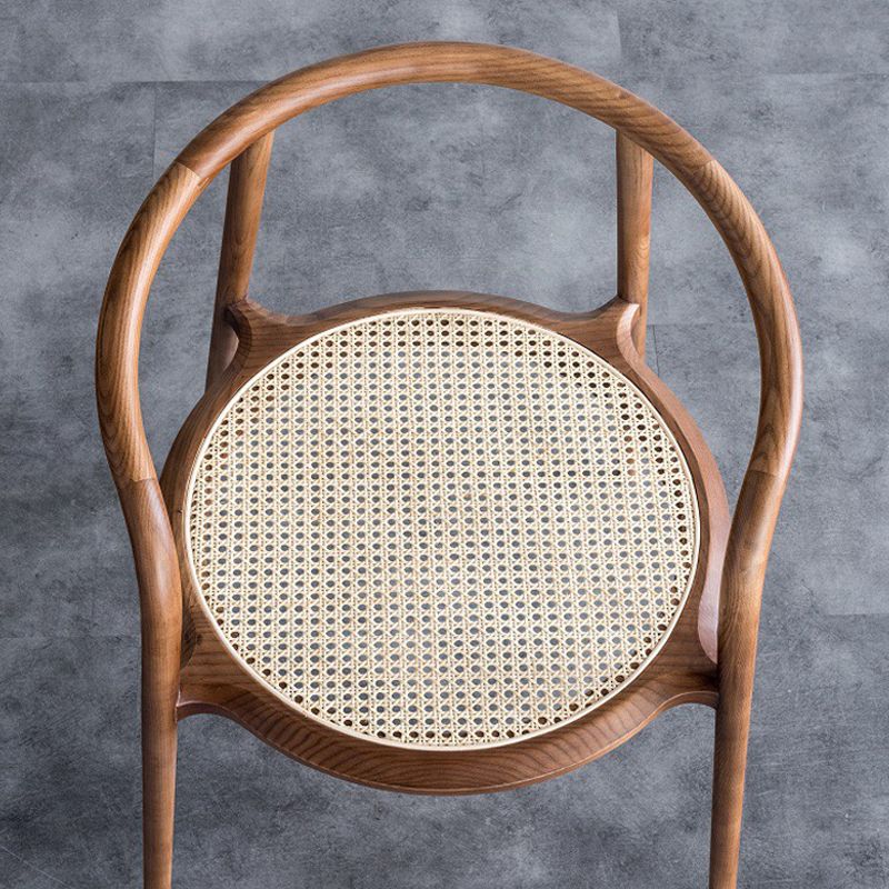 Open Back Dining Arm Chair Solid Wood Dining Room Chair for Home