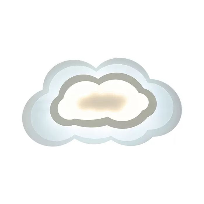 Plafonnier en forme de nuage en acrylique, plafonnier de style simple, finition blanche, pour adolescent