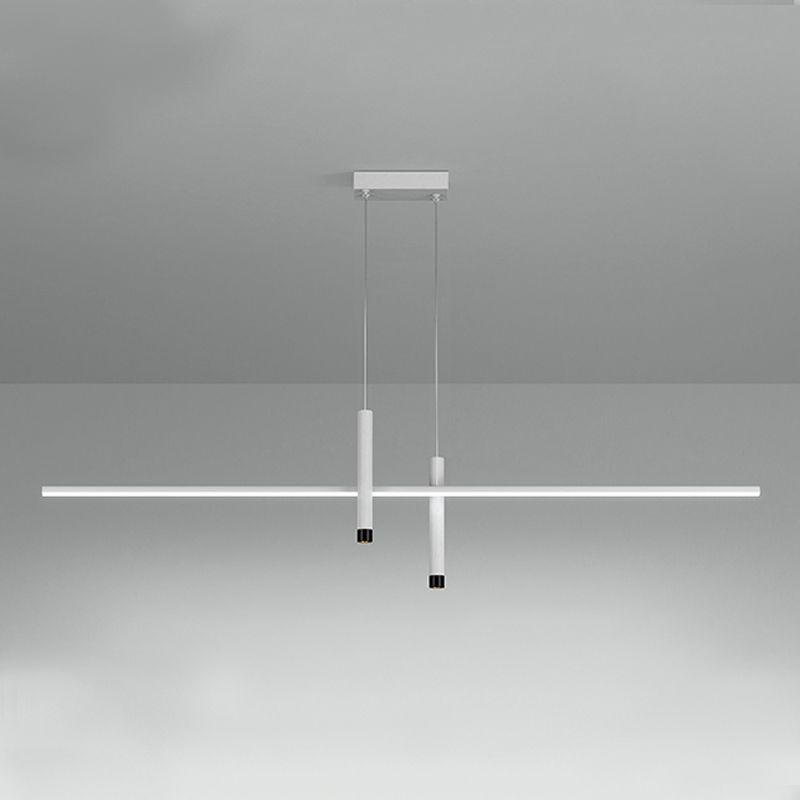 Luci a ciondolo dell'isola lineare contemporanea Metal 3 Lights Freepurs