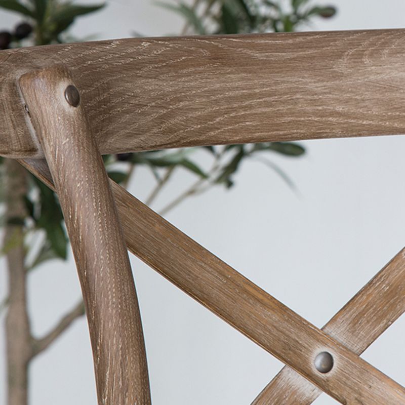 Oak Solid Wood and Rattan Bar Stool Modern Armless Indoor Bar Stool