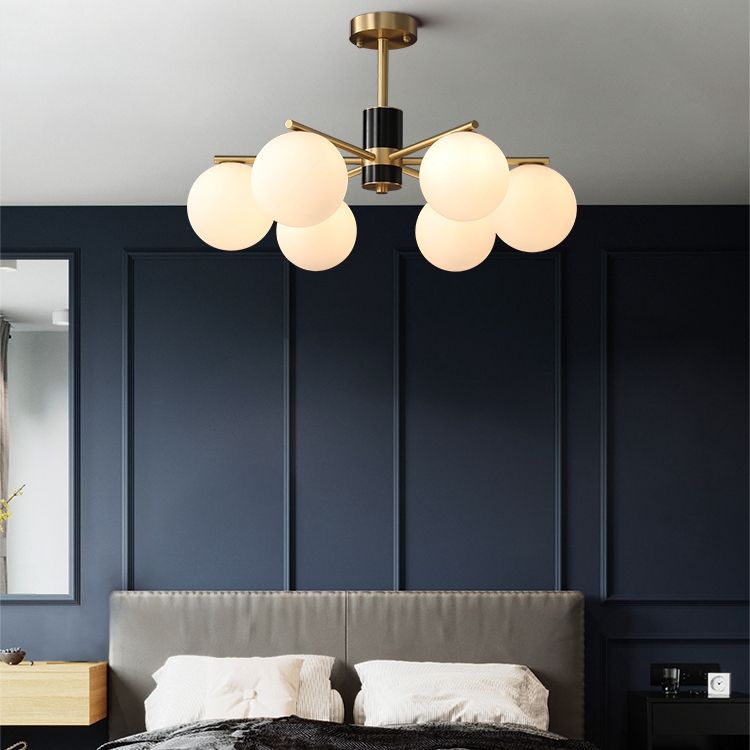 Contemporary Style Spherical Pendant Chandeliers Glass Chandelier Lights in Gold