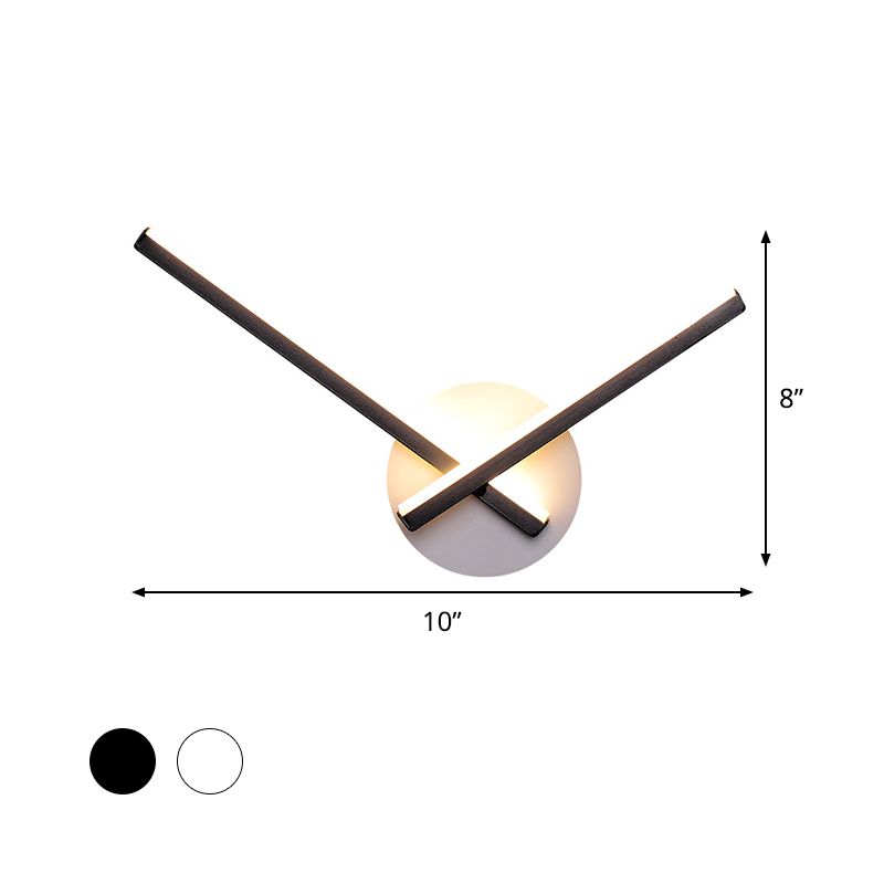 Idee per illuminazione a parete a croce acrilica Minimalismo Lampada di applique a LED in bianco/nero in luce calda/bianca per un letto