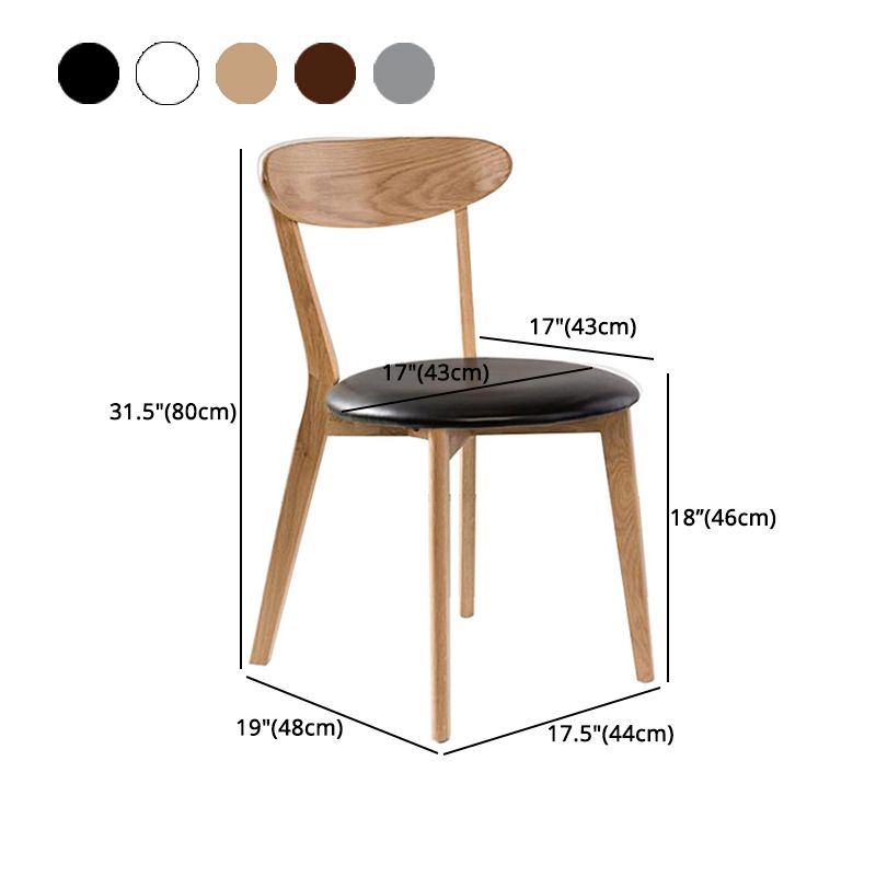 Sedia da pranzo contemporanea sedia senza bracciole opaco in legno massiccio sedia