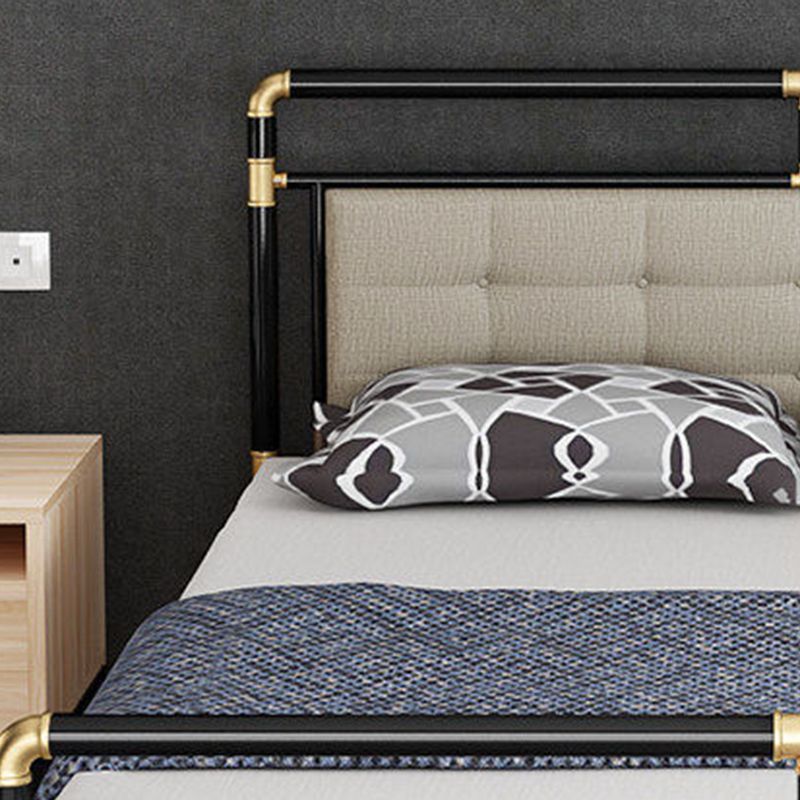 Tufted 43.3" H Bed Frame Industrial Style Metal Open-Frame Bed